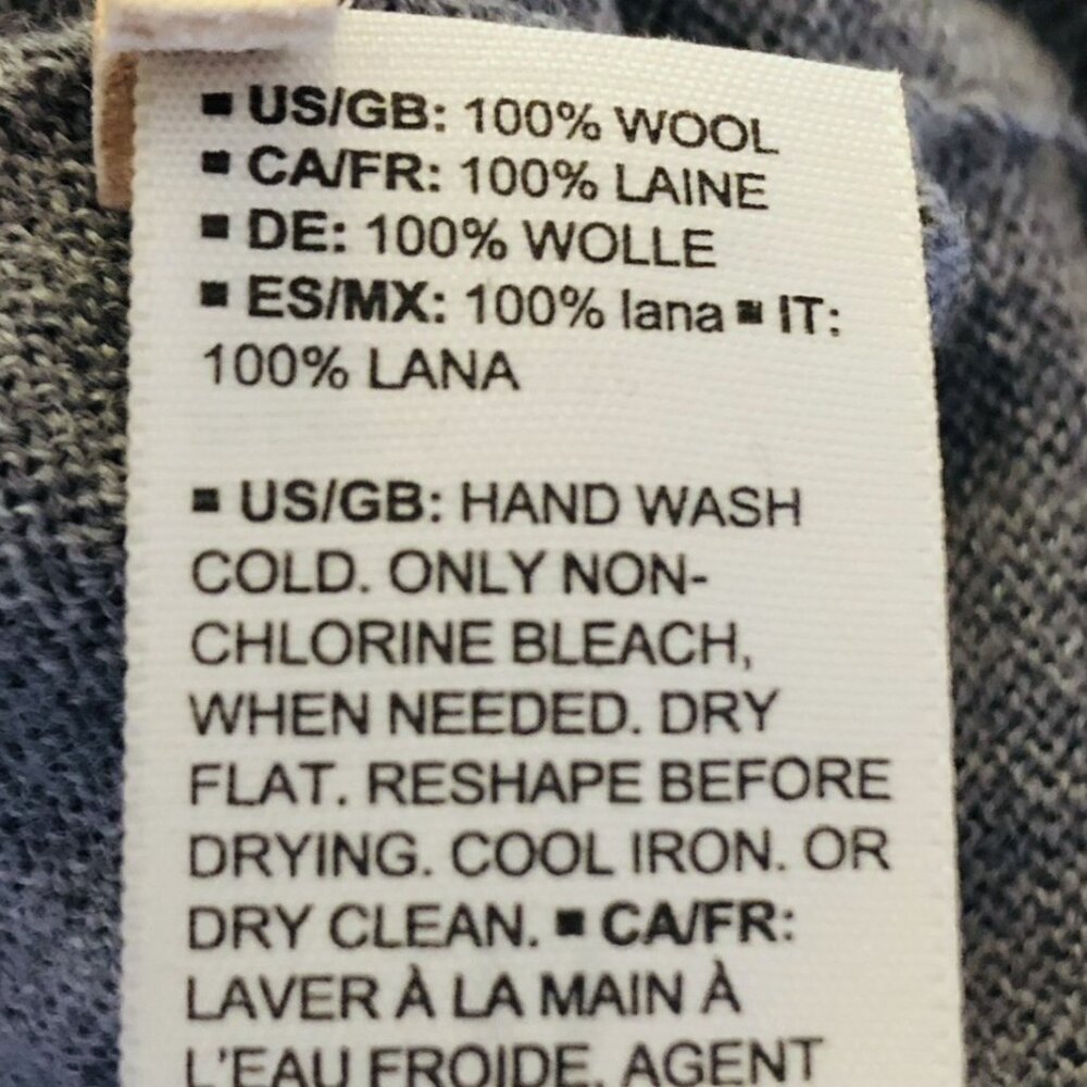 GOODTHREADS 100% Merino Wool Cardigan Sweater Mens XS Gray V-Neck Front Pockets - Picture 10 of 16